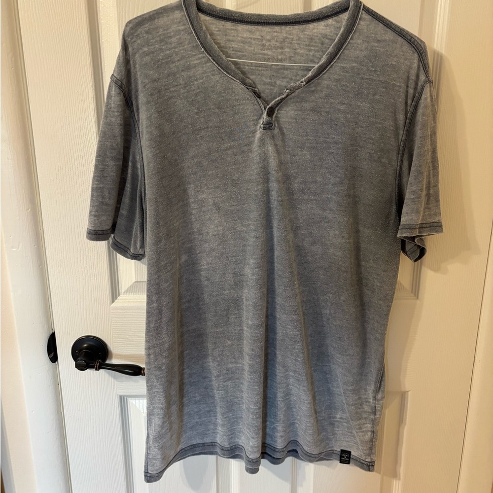 Mens Lucky Brand Venice Burnout Short Sleeve Henley Tee